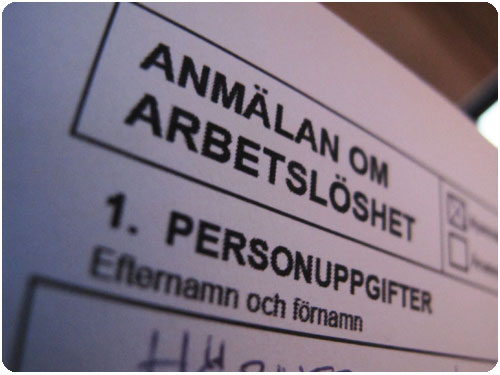 Anmälan om arbetslöshet