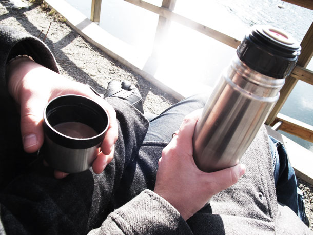 Varm choklad i solen!