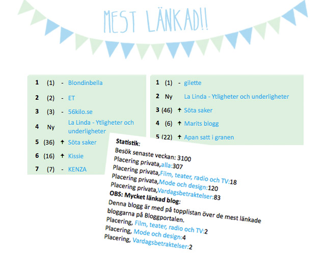 Mest länkad på bloggportalen!