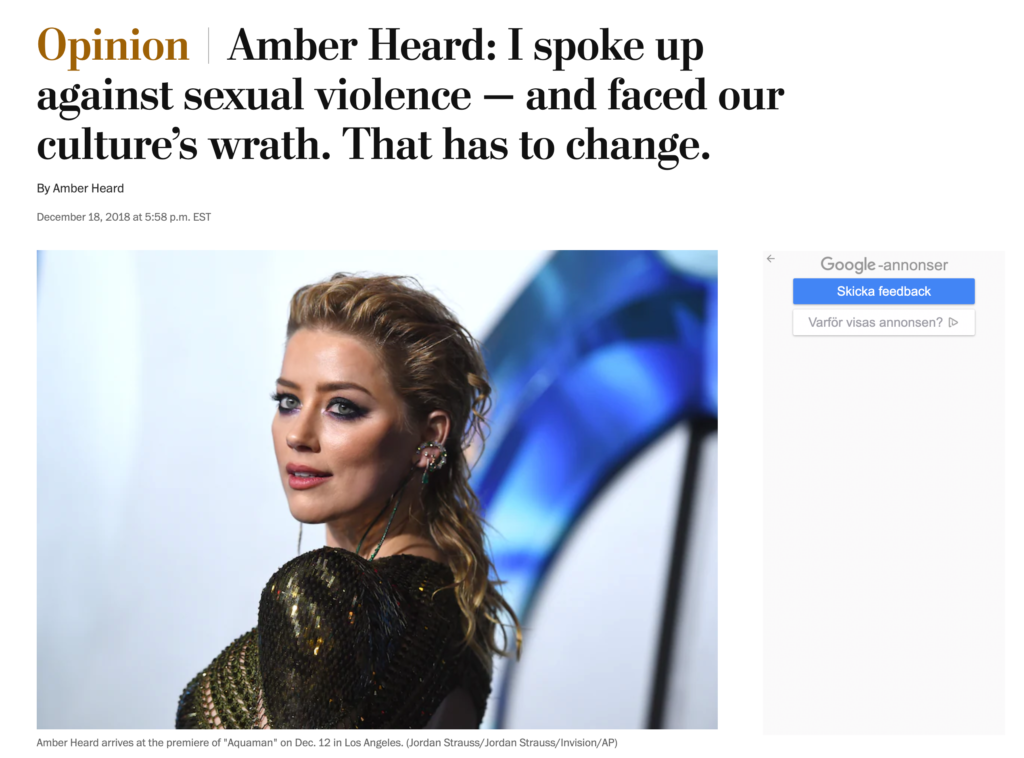 Amber Heard: I spoke up against sexual violence — and faced our culture’s wrath. That has to change.